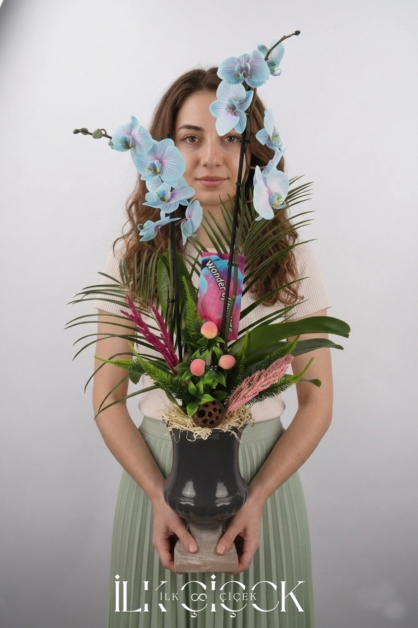 Kraliyet Mavi Orkide Aranjmanı