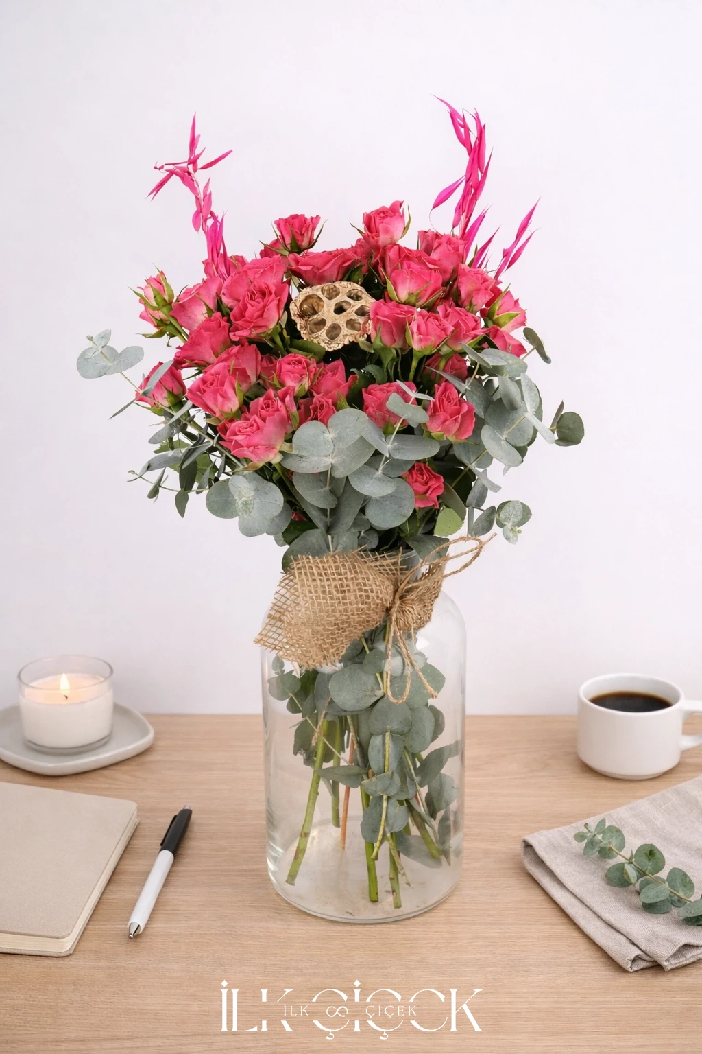 Luxury Pink Roses Vase