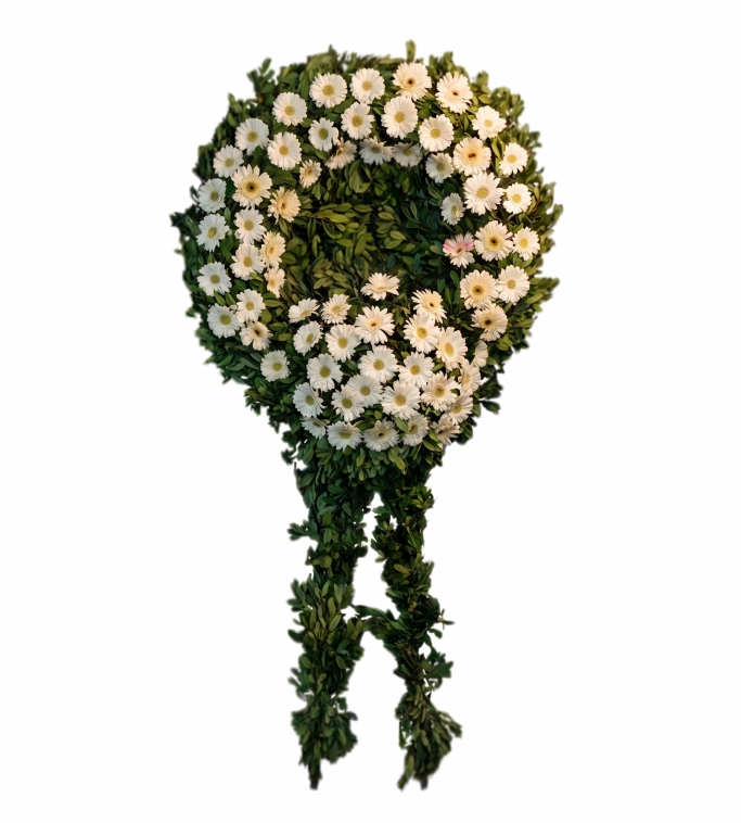 Beyaz Gerbera Cenaze Çelenk