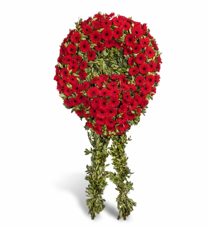 Kırmızı Gerbera Cenaze Çelenk