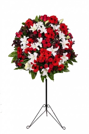 Lilyum Ve Kırmızı Gül - Gerbera Ferforje
